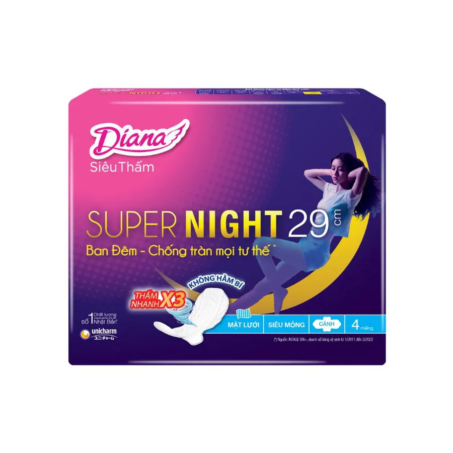 bang ve sinh diana sieu tham supernight 29cm