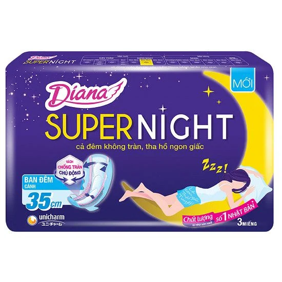 bang ve sinh diana sieu tham supernight 35cm