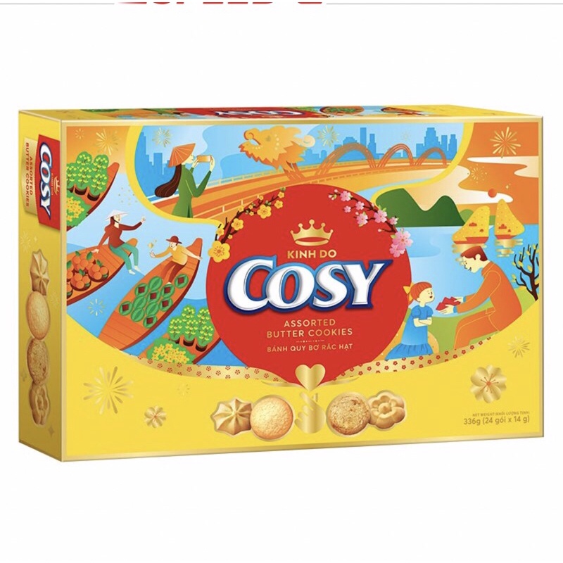 banh cosy tet quy bo hop giay 336g   xanh