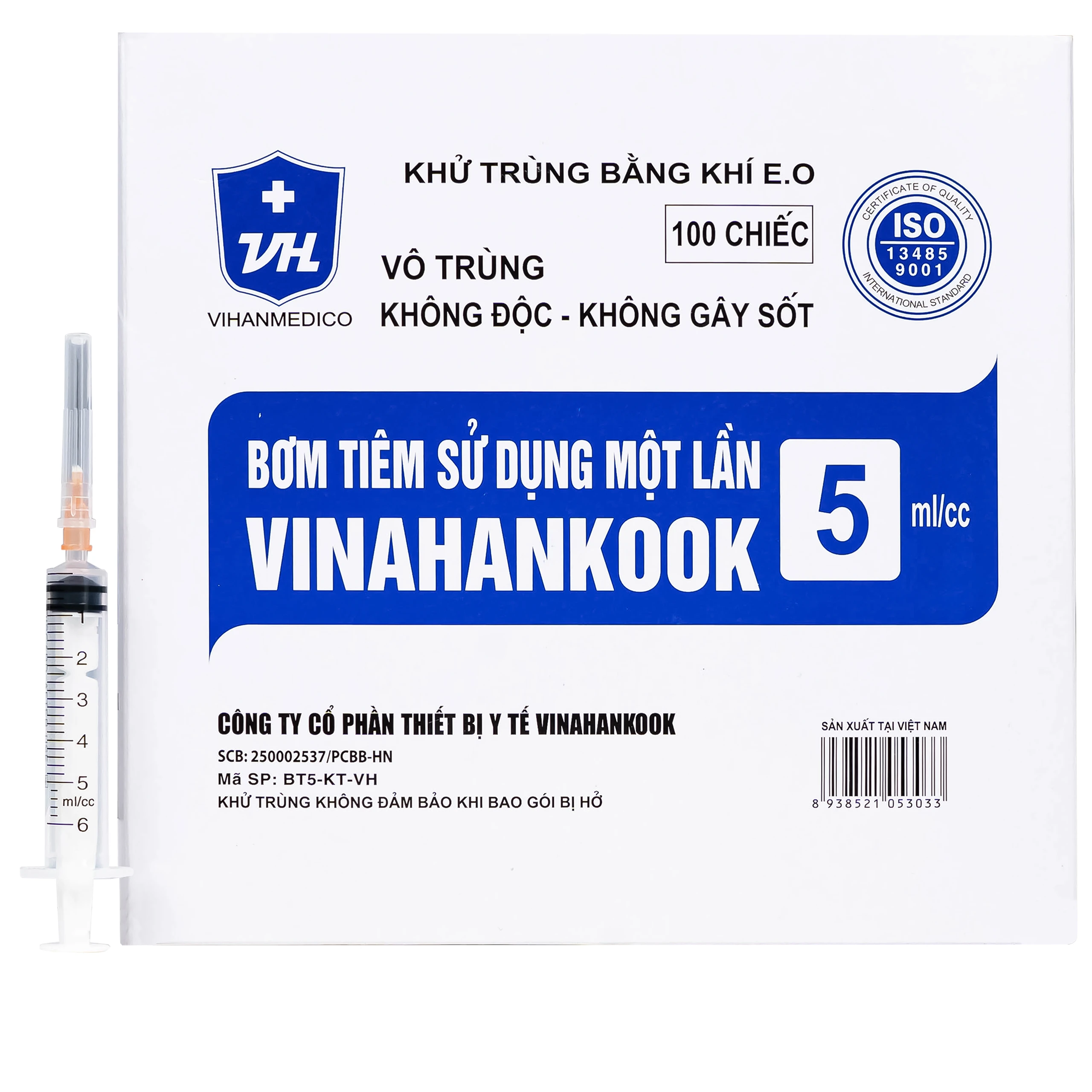 bom tiem  su dung mot lan vinahankook 5ml