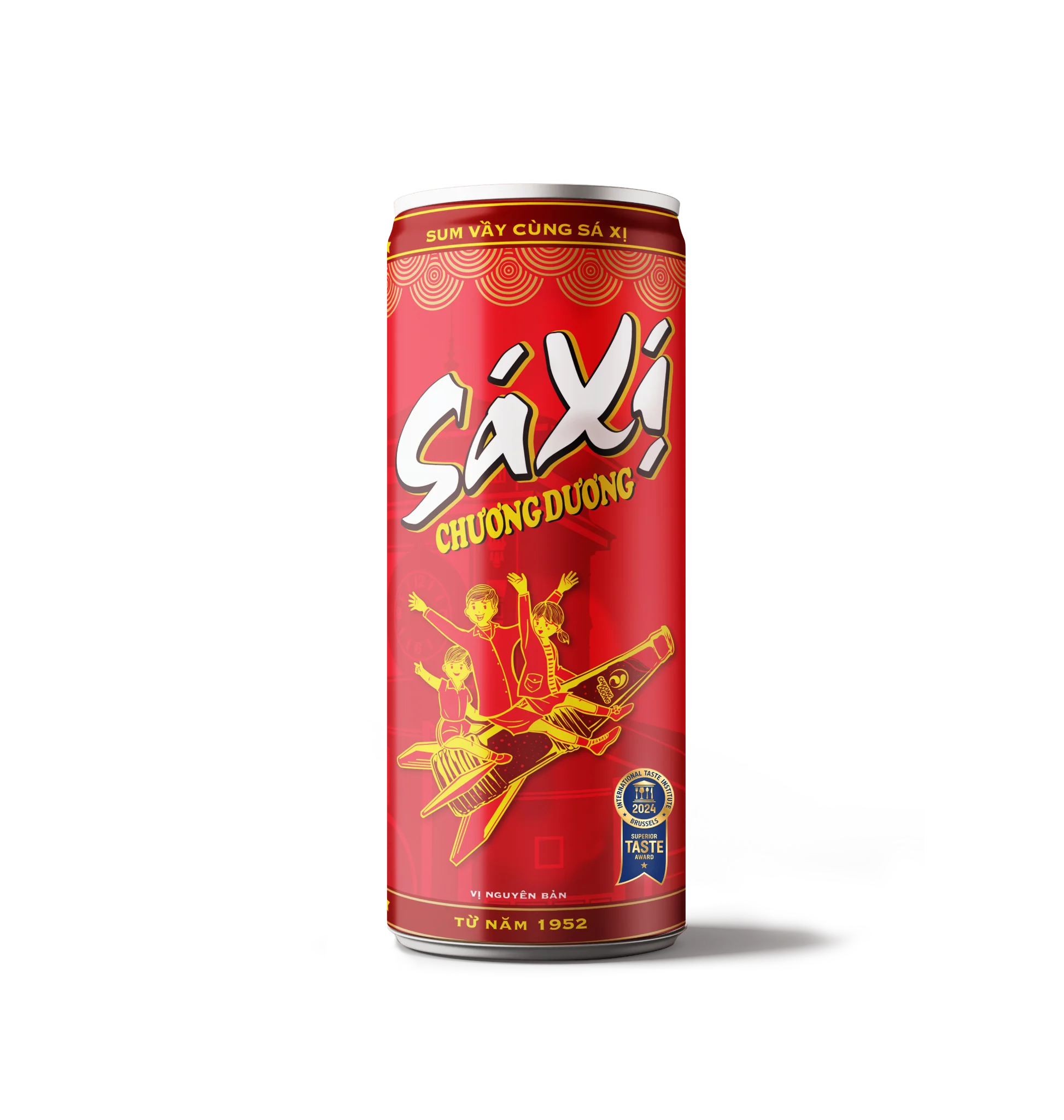 nuoc giai khat co gaz saxi 320 ml  lon sleek