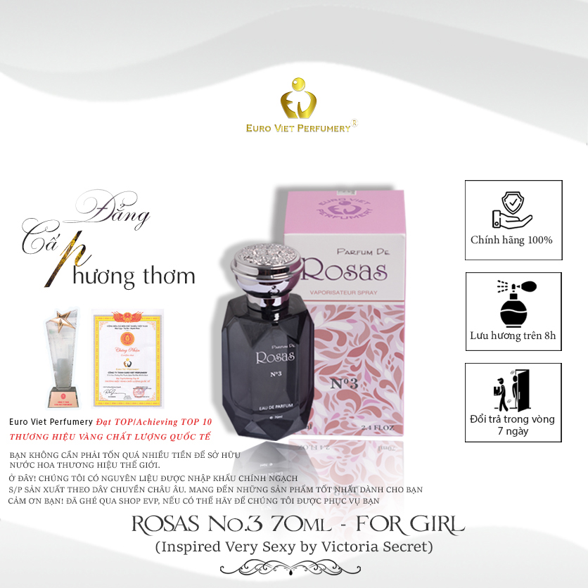 nuoc hoa nu parfum de rosas no 3  70ml