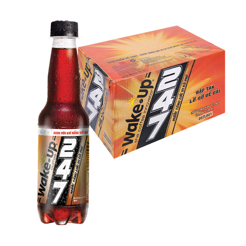 nuoc tang luc vi ca phe   wake up 247  330ml  chai  24 chai  thung
