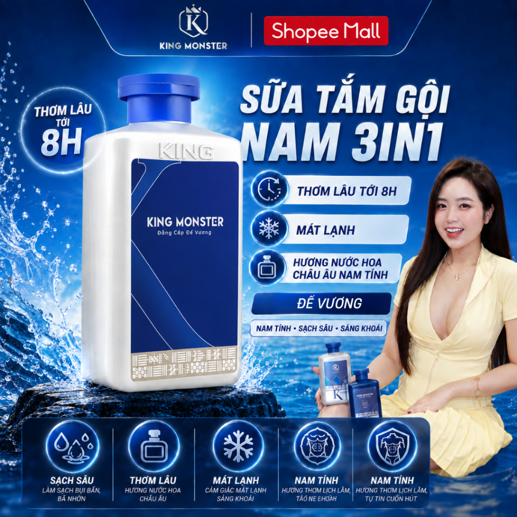 sua tam nuoc hoa 3 in 1 king monster 350ml