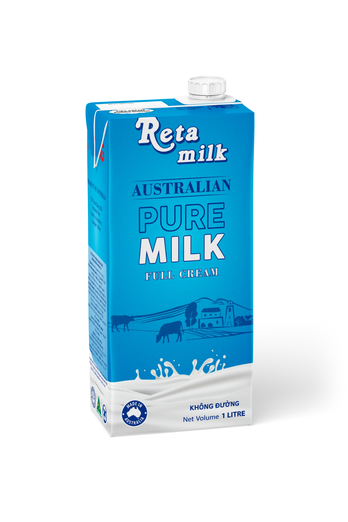sua tuoi tiet trung nguyen chat khong duong uc   reta milk  reta full cream milk