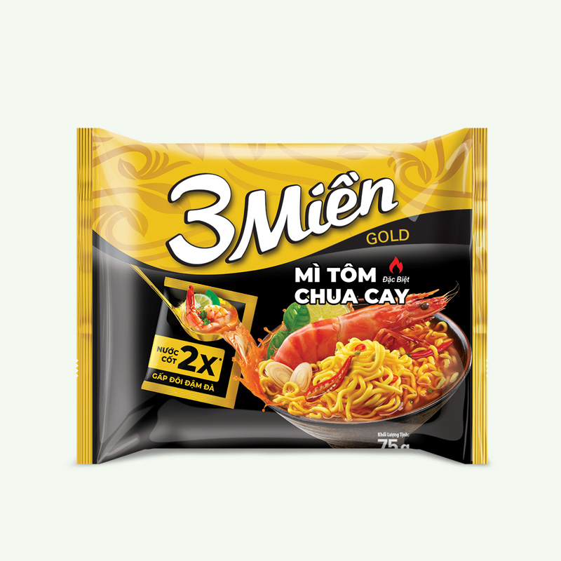 thung 30 goi mi 3 mien gold tom chua cay dac biet 75g   quality for life