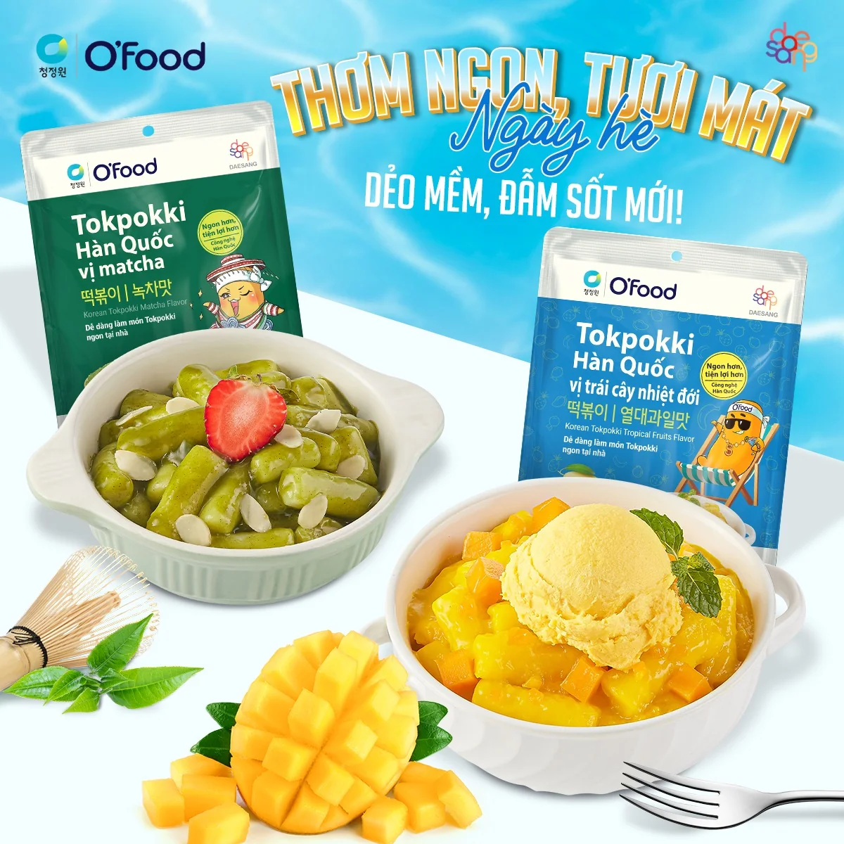 tokpokki han quoc vi trai cay nhiet doi 140g