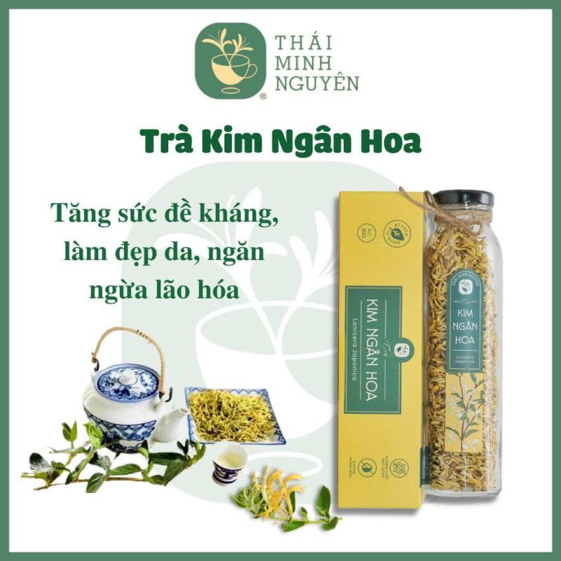 tra kim ngan hoa chai thuy tinh 30g